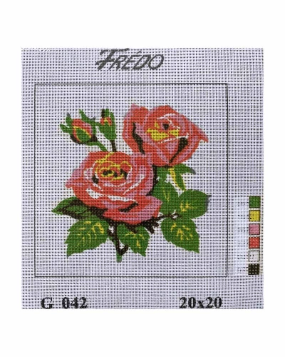 Vyšívací sada 20x20 cm, vzor G042 - květiny Vyšívací sada 20x20 cm, vzor G042 - květiny