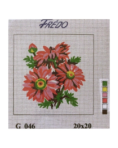 Vyšívací sada 20x20 cm, vzor G046 - květiny