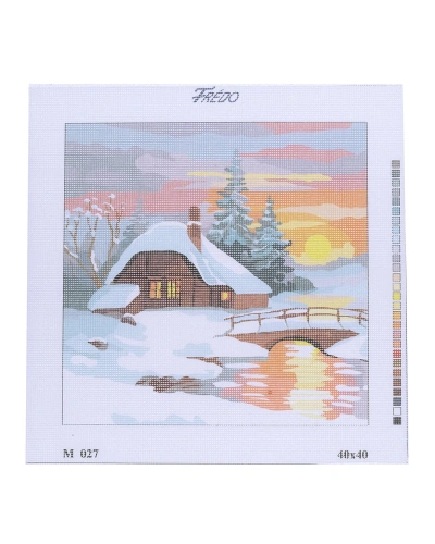 Vyšívací předloha 40x40, zimní krajina Vyšívací předloha 40x40, zimní krajina