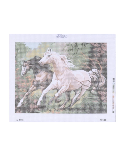 Vyšívací předloha 50x40 cm, vzor A035 - koně