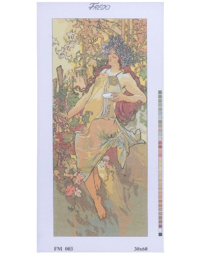 Vyšívací předloha 30x60, žena podzim