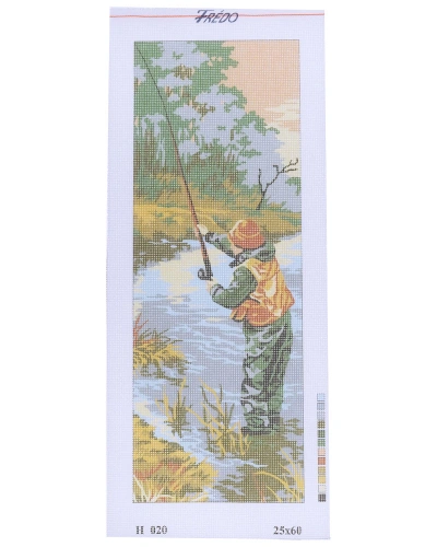 Vyšívací předloha 25x60, rybář
