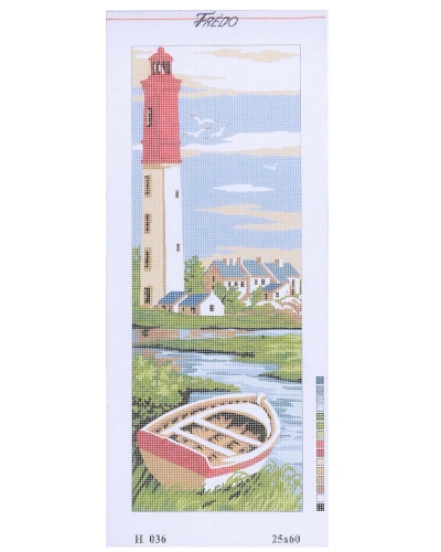 Vyšívací předloha 25x60, Maják a loď