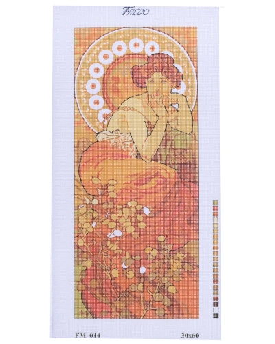 Vyšívací příze 30x60, žena a květiny Vyšívací příze 30x60, žena a květiny