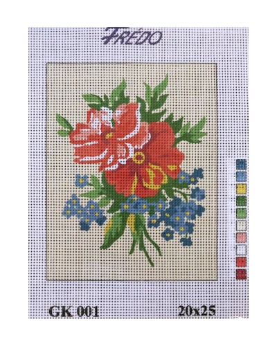 Vyšívací sada 20x25 cm, vzor GK-001 - květiny