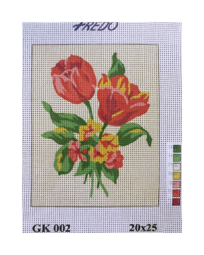 Vyšívací sada 20x25 cm, vzor GK-002 - tulipány Vyšívací sada 20x25 cm, vzor GK-002 - tulipány