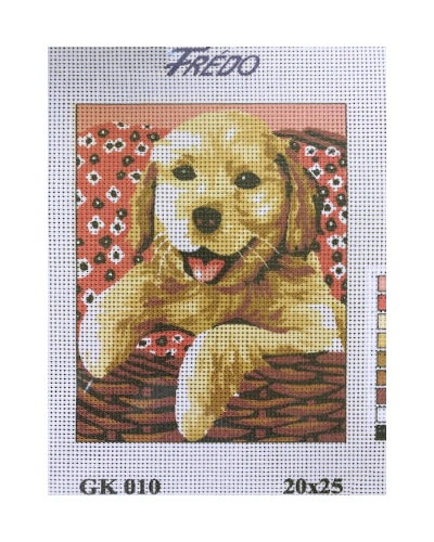 Vyšívací sada 20x25 cm, vzor GK-010 - štěně Vyšívací sada 20x25 cm, vzor GK-010 - štěně