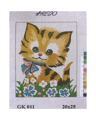 Vyšívací sada 20x25 cm, vzor GK-011 - kočička