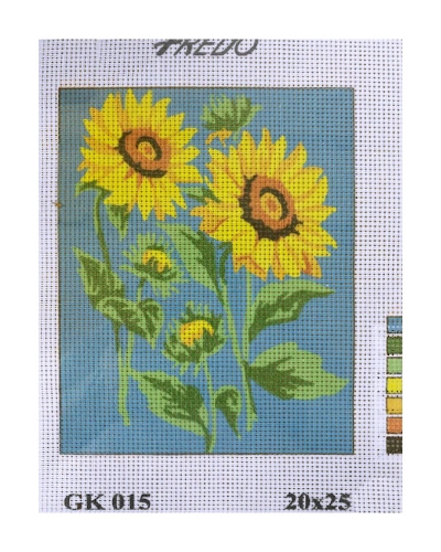 Vyšívací sada 20x25 cm, vzor GK-015- slunečnice