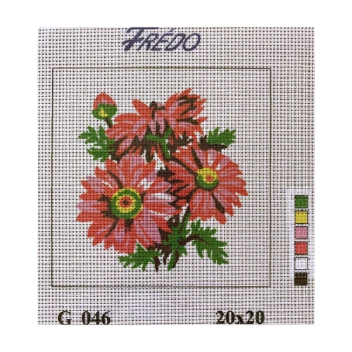 Vyšívací sada 20x20 cm, vzor G046 - květiny