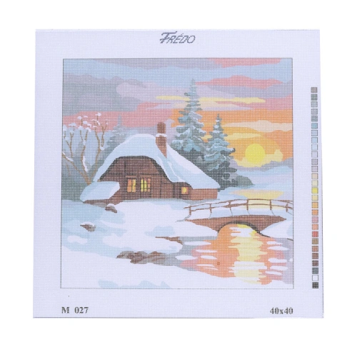 Vyšívací předloha 40x40, zimní krajina Vyšívací předloha 40x40, zimní krajina