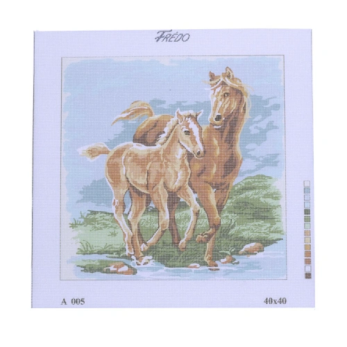 Vyšívací předloha 40x40, koně
