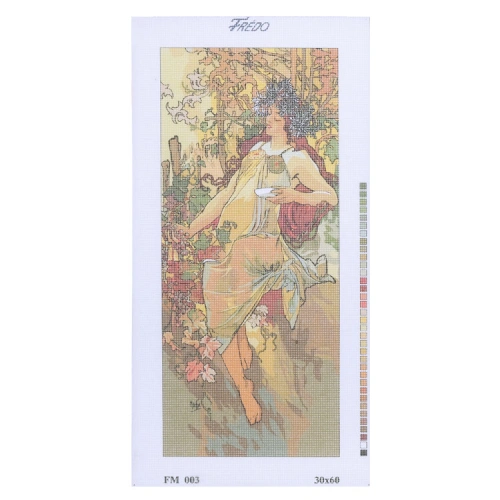 Vyšívací předloha 30x60, žena podzim