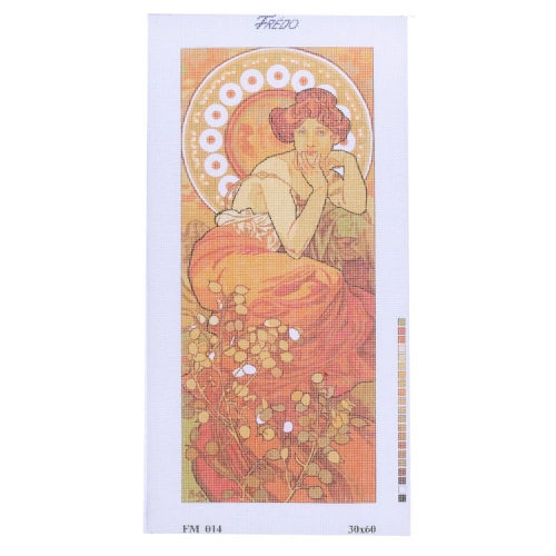Vyšívací příze 30x60, žena a květiny Vyšívací příze 30x60, žena a květiny