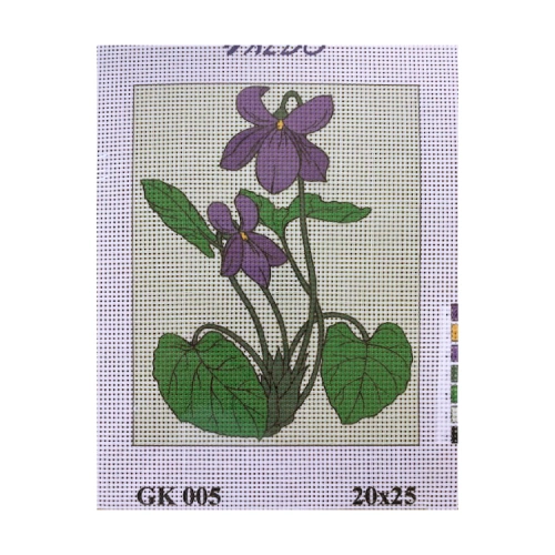 Vyšívací sada 20x25 cm, vzor GK-005 - fialky Vyšívací sada 20x25 cm, vzor GK-005 - fialky