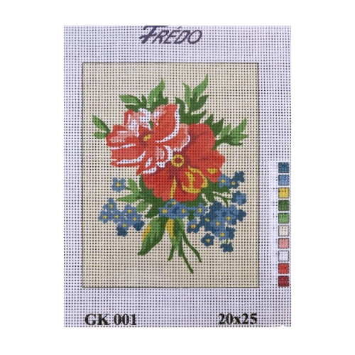 Vyšívací sada 20x25 cm, vzor GK-001 - květiny