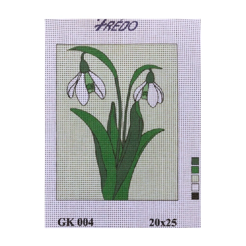 Vyšívací sada 20x25 cm, vzor GK-004 - sněženky