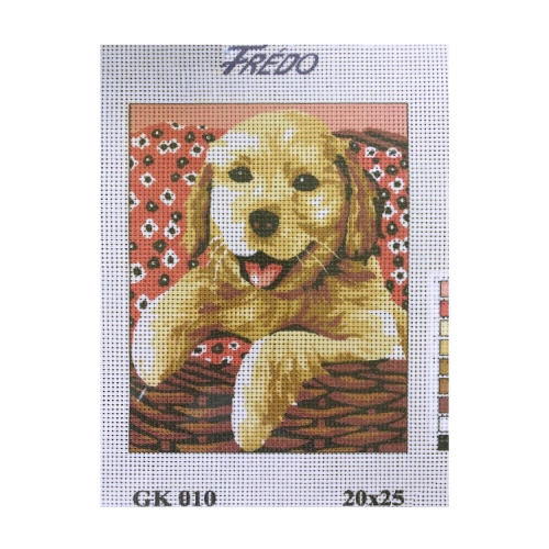 Vyšívací sada 20x25 cm, vzor GK-010 - štěně Vyšívací sada 20x25 cm, vzor GK-010 - štěně