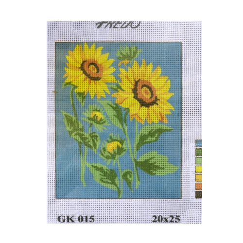 Vyšívací sada 20x25 cm, vzor GK-015- slunečnice Vyšívací sada 20x25 cm, vzor GK-015- slunečnice